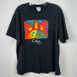 Cabo San Lucas Mexico T-Shirt Mens XL Black Crew Neck Short Sleeve Peer Wear